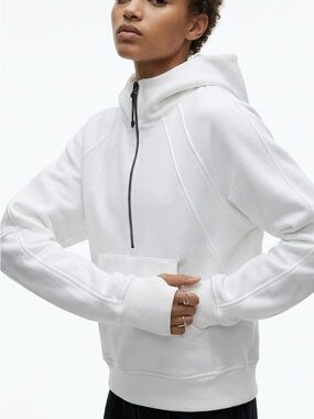 NWT lululemon Scuba Oversized Half-Zip Hoodie White Sz 12 Premium Comfort Fleece